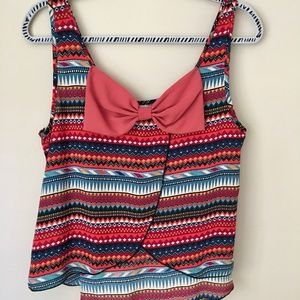 Tribal tank with bow and open back